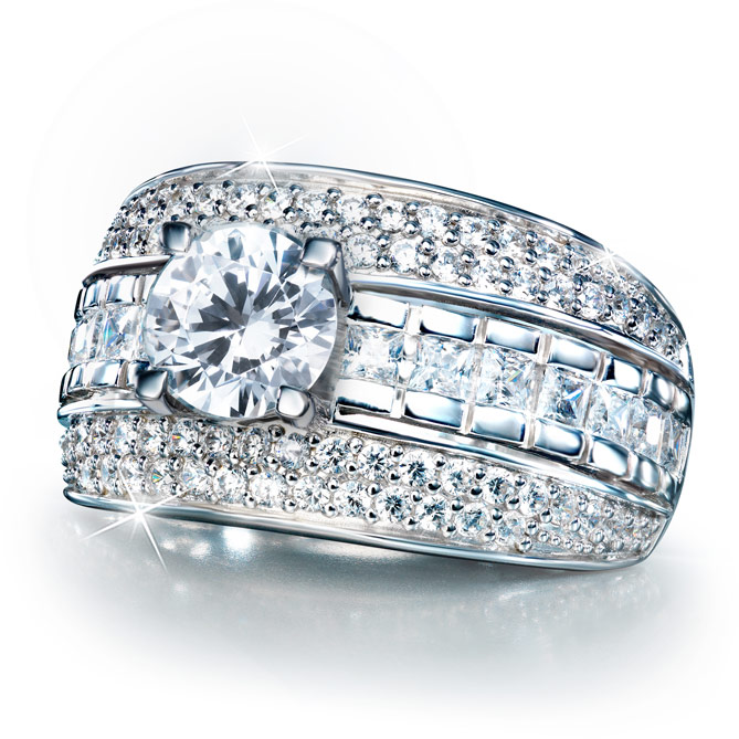 Anillo Diamantes para Siempre: 1 Topacio blanco, talla redonda, engastado en garras