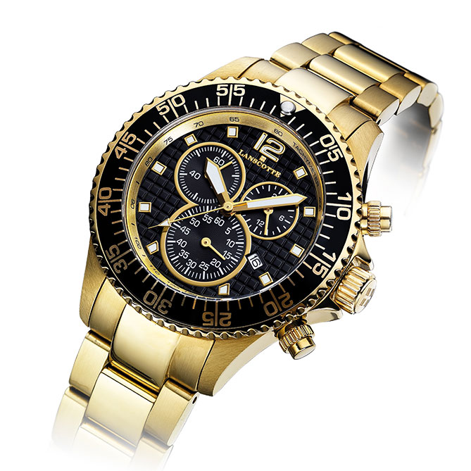Reloj de hombre clásico de oro, Symbol: Caja de acero quirúrgico y antialérgico dorado mediante baño en Oro de 1ª Ley IPG